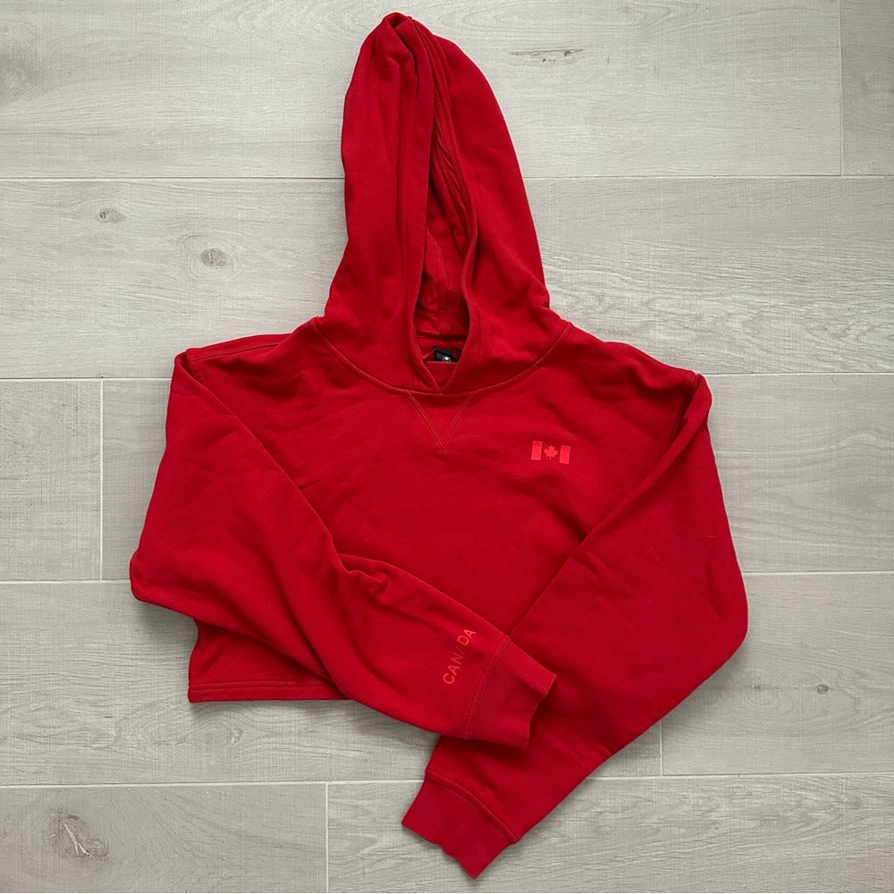 lululemon athletica Red Cropped Hoodie